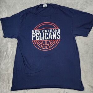 New Orleans Pelicans Shirt Mens Large Blue NBA Basketball Tee Delta Pro Weight